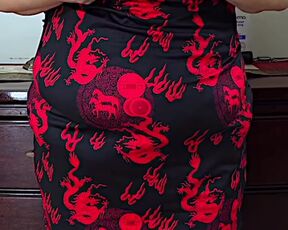 Big Ass Mature Hijab White MILF Showing Big Tits From Hot Mini Dress - bbw ssbbw busty older granny